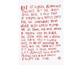 Stylistic Modern Print - Anthony Bourdain - Enjoy The Ride