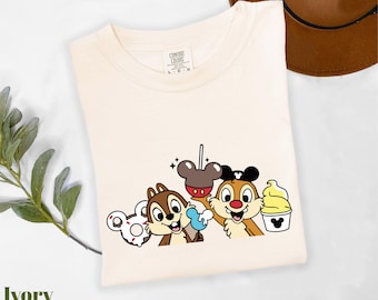 Comfort Colors® Chip N Dale Shirt, Disney Snacks Shirt, Disneyland Trip Shirt, Chip and Dale Snacking Shirt, Disney Matching Shirt