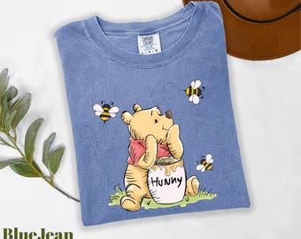Comfort Colors® Winnie The Pooh Shirt, Pooh Bear Shirt, Pooh Hunny Shirt, Pooh and Bees Shirt, Disneyworld Shirt, Disneyland Vacation Shirt