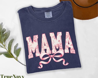 Comfort Colors® Mama Coquette Shirt, Floral Mama Shirt, Gift for Mom, Retro Mama Shirt, New Mom Shirt, Mama Shirt, Wildflower Mama Shirt