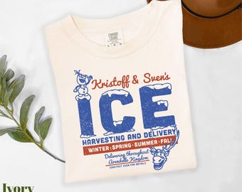 Comfort Colors® Kristoff & Sven's Ice Harvesting and Delivery Shirt, Disney Frozen Shirt, Olaf Shirt, Arendelle Kingdom Shirt, Disney Shirt