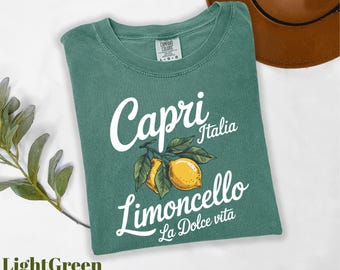 Comfort Colors® Capri Italia Limoncello Shirt, La Dolce Vita Shirt, Italia Traveler Shirt, Limoncello Shirt, Retro Italian Shirt