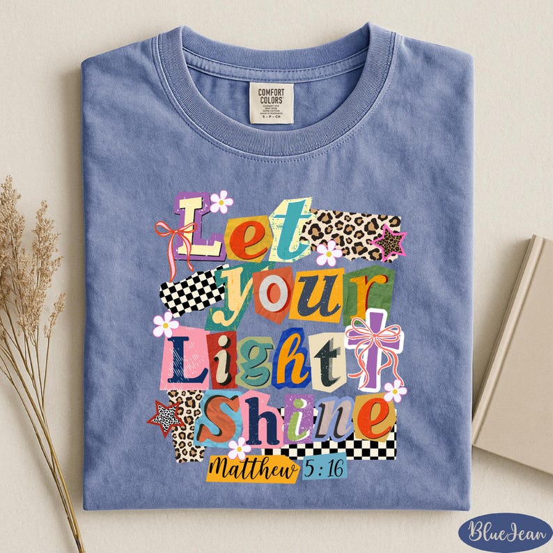 Comfort Colors® Let Your Light Shine Shirt, Bible Verse Shirt ...