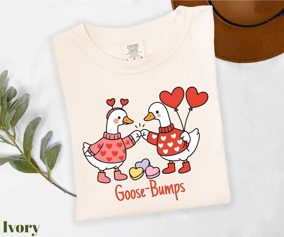 Comfort Colors® Goose-Bumps Shirt, Valentine's Day Shirt, Silly Goose Shirt, Couples Shirt, Love Goose Shirt, Romantic Goose Shirt