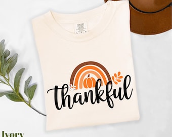 Camisa de agradecimiento Comfort Colors®, camisa de Acción de Gracias, camisa de calabaza, camisa arcoíris de Acción de Gracias, camisa floral de agradecimiento, regalo de Acción de Gracias