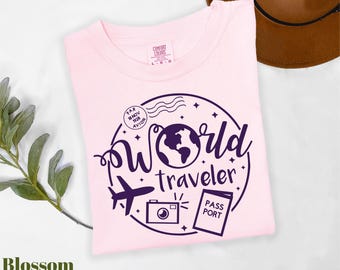 Comfort Colors® World Traveler Shirt, Vacation Shirt, Holiday Shirt, Summer Trip Shirt, Traveler Gift, Vacay Mode Shirt, Family Trip Shirt