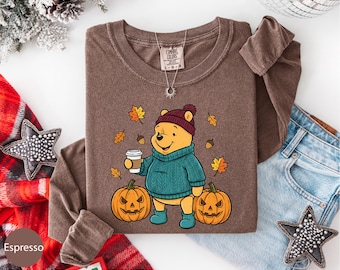 Comfort Colors® Winnie The Pooh Long Sleeve, Pooh Bear Coffee Shirt, Cozy Season Shirt