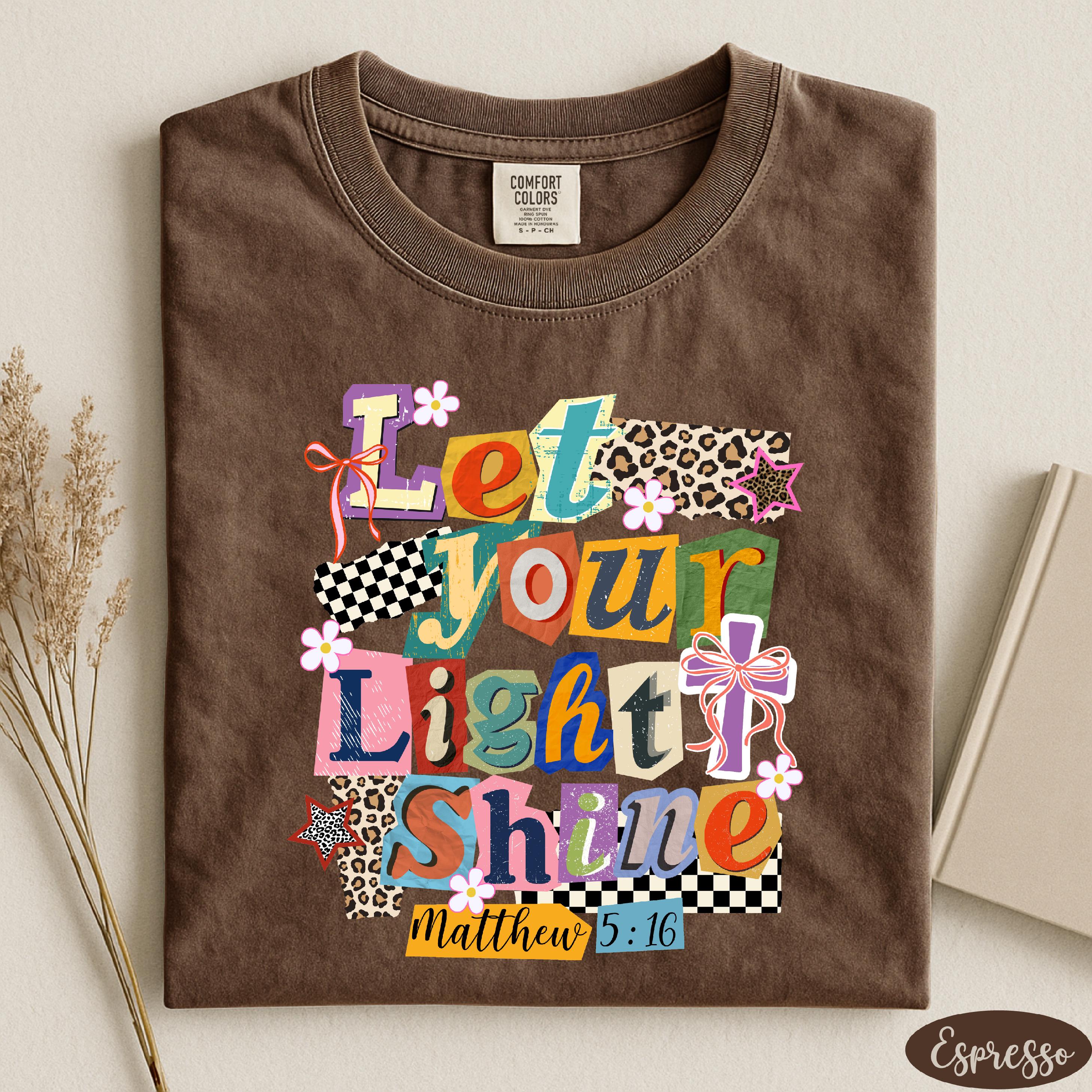 Comfort Colors® Let Your Light Shine Shirt, Bible Verse Shirt ...