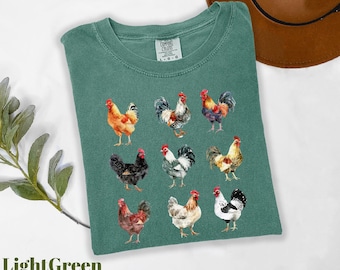 Comfort Colors® Chicken Shirt, Farm Life Shirt, Chicken Lover Gift, Farmer Shirt, Thanksgiving Shirt, Farm Chickens Shirt, Thanksgiving Gift