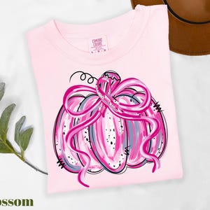 T-shirt citrouille rose, T-shirt Comfort Colors® pour la sensibilisation au cancer du sein, T-shirt de la saison des citrouilles, T-shirt du mois de sensibilisation, T-shirt de l'équipe de soutien