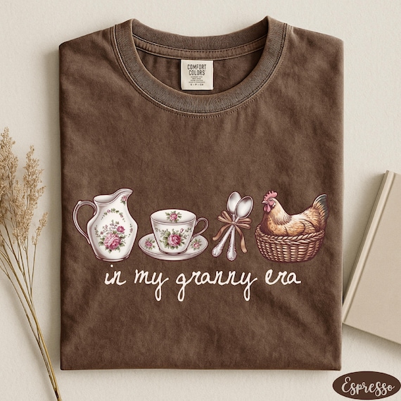 Comfort Colors® In My Granny Era Shirt, Funny Grandma Shirt, Vintage Granny Shirt, Farmhouse Shirt, Cottagecore Shirt, Retro Granny Shirt