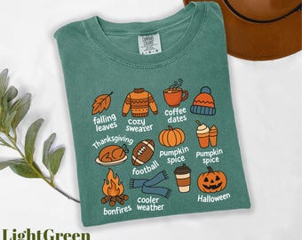 Comfort Colors® Fall Vibes Shirt, Autumn Shirt, Cozy Season Shirt, Pumpkin Shirt, Halloween Shirt, Thanksgiving Shirt, Fall Season Shirt