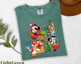 Comfort Colors® Mickey and Friends Christmas Shirt, Christmas Family Shirt, Disney Christmas Shirt, Xmas Holiday Gift, Festive Season Shirt