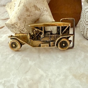 Vintage Brass Buckle, Dusseldorf Car Design, Large Size, Sculptural, Solid Brass, Statement Buckle