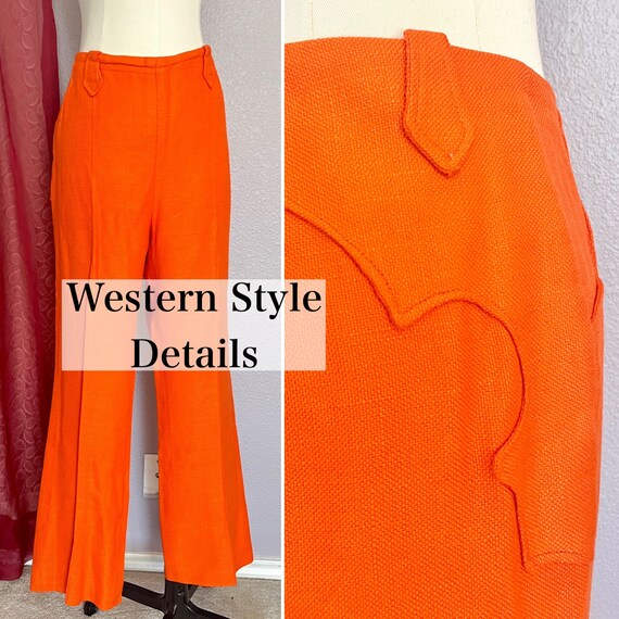 Vintage Flare Leg Pants, Western Details, High Waist, - Gem