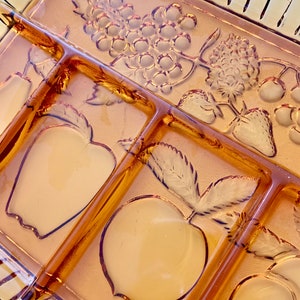 Indiana Glass Divided Dish, Fruit Platter, Veggie Dish, Amber Gold, Mid Century image 4