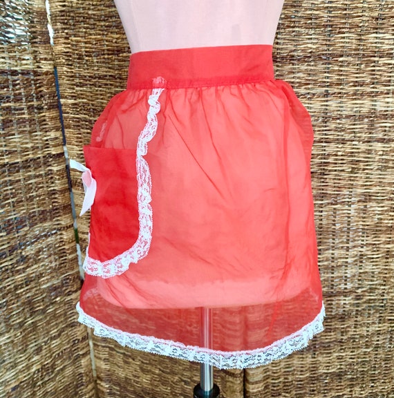 Happy Holiday Hostess Apron Sheer Red, White, Vin… - image 2