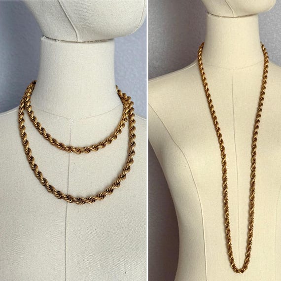 Collier Fantaisie Vintage – Gros Maillons Ancien, Doré, Occasion