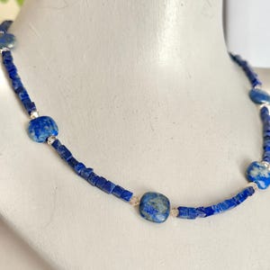 Sodalite & Lapis Lazuli Statement Necklace: Artisan Beaded Jewelry
