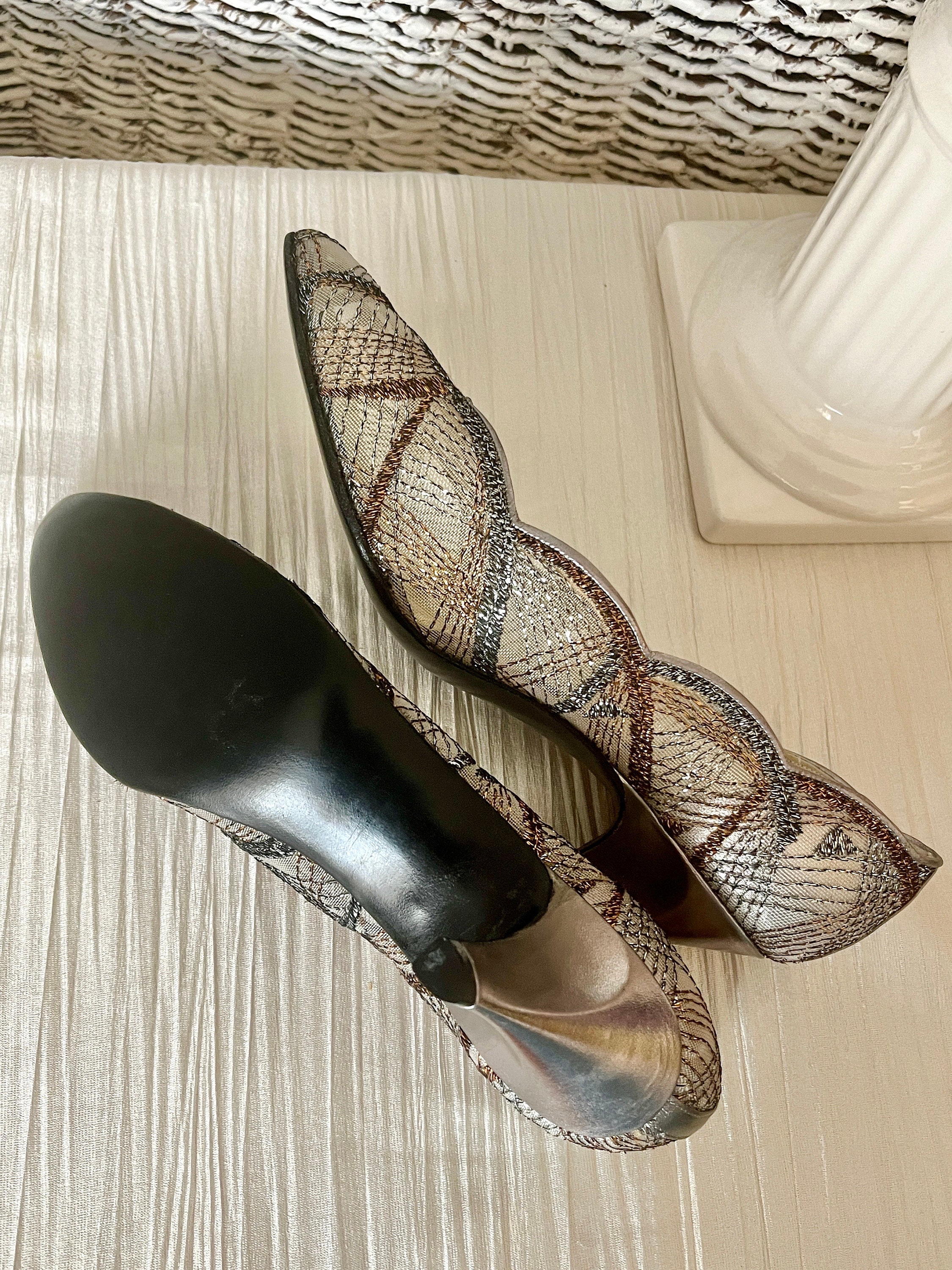 【Stuart Weitzman】メッシュ　フラットシューズ　36.5 Stuart Weitzman Bare It All Mesh & Leather Flats | Saks