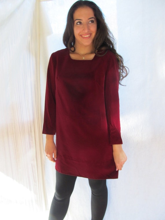 slim fit dress slacks South Of France Mini Dress Burgundy main image 0