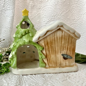 Musical Nativity, Ceramic Pottery Creche, Candle Holder, Vintage Holiday Decor image 5