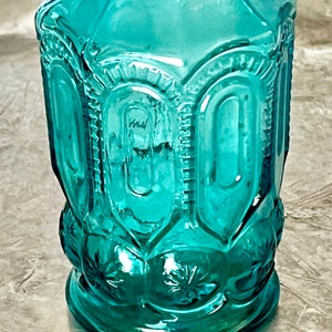 Teal Blue Vintage Glass Bottle, Avon, Glass Collectible, Mid Century 1960s 1970s image 2