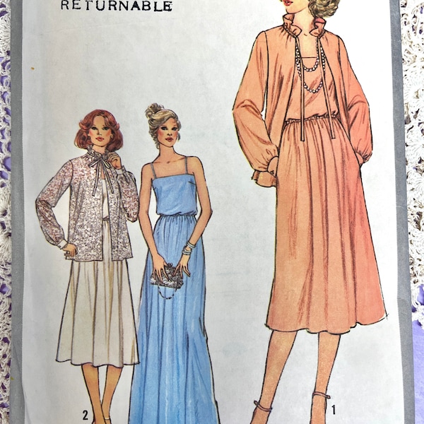 Vintage Sewing Pattern, Slip Dress, Spaghetti Straps, 2 Lengths, Over Blouse, Complete with Instructions, Simplicity 8701