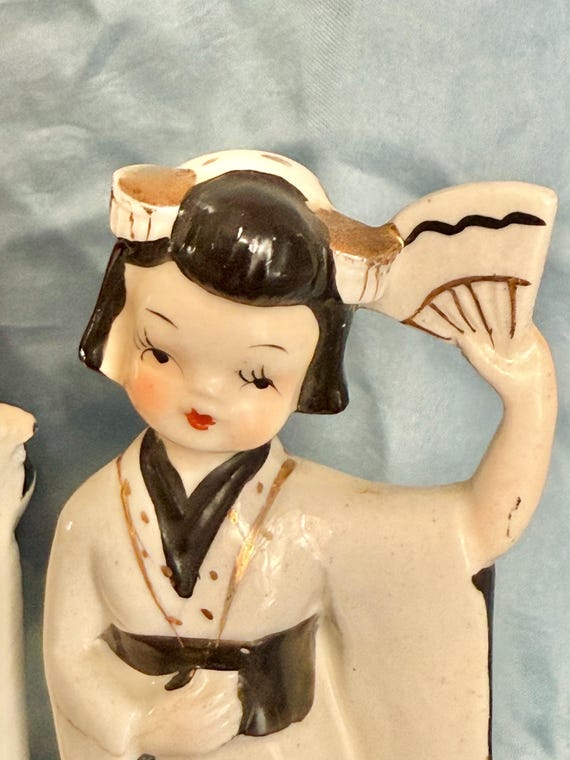 Vintage Japanese Porcelain Figurines: Mid-century Couple Decor - Etsy