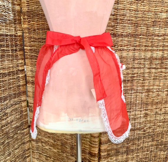 Happy Holiday Hostess Apron Sheer Red, White, Vin… - image 5