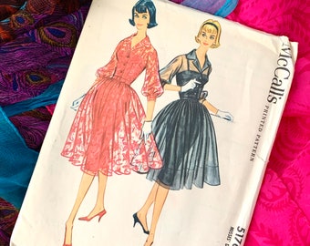 Vintage 50s Party Dress Sewing Pattern, McCalls 5176, UNCUT Complete, Instructions Included, Dated 1959, Pin Up Fashion