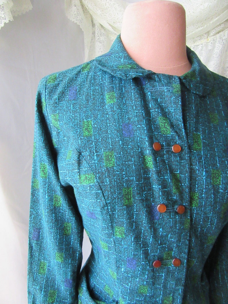 Jacket Peter Pan Collar Skirt Suit Vintage 50s 60s Fits Size 4-6 2-piece Blazer Tapered Fit Pin Up Beauty