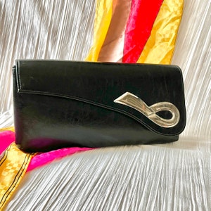 Vintage Vegan Clutch, Mod Abstract Design, Harry Levine, 60s 70s, Faux Leather Purse image 5