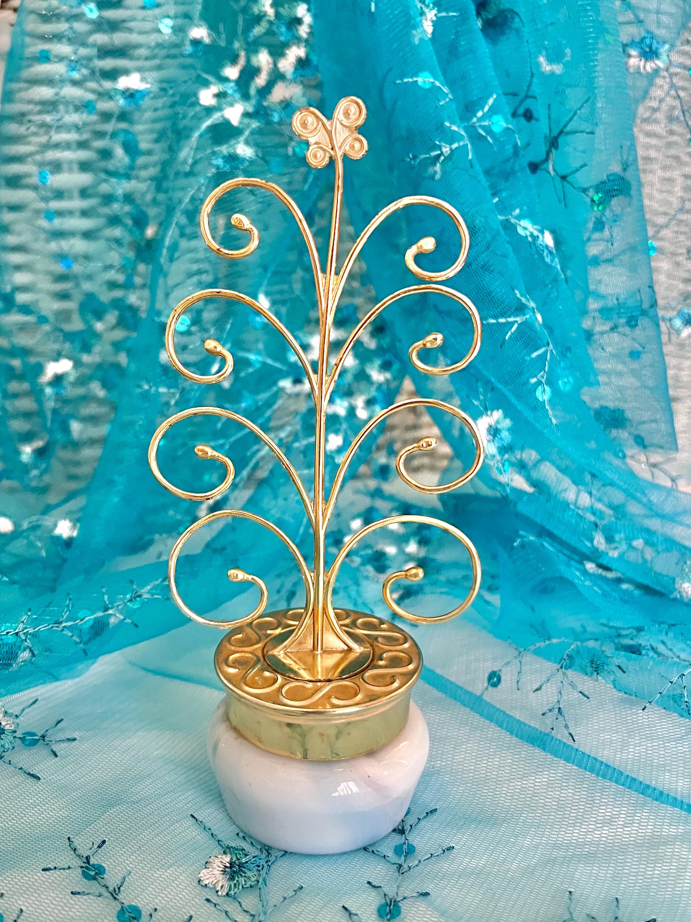 Avon Glass Jar Jewelry Tree, Display, Organizer, Vintage 60s 70s 