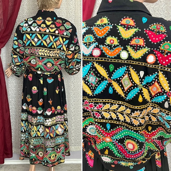 Mirror Sequins Embroidered 2 Pc Outfit, Jacket/Sk… - image 5