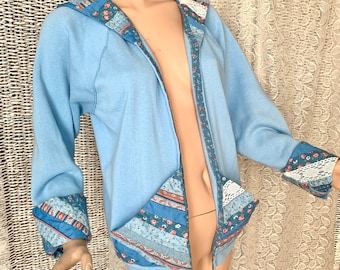 Crazy Quilt Jacket, Patchwork Bespoke, Soft Cardigan Bolero, Handmade OOAK, Unisex Coat, Vintage