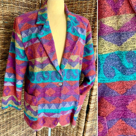 Blanket Coat, Jacket, Blazer, Ethnic Tribal Patter