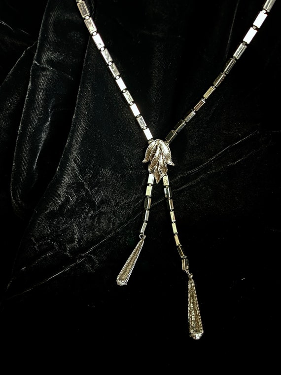 Vintage Statement Necklace, Modernist, Box Chain,… - image 1