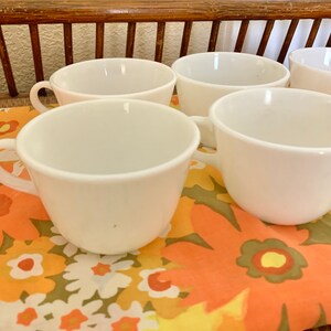Vintage Coffee Cups, White Pyrex Corning, Tea, Mid Century, Set 6 image 3