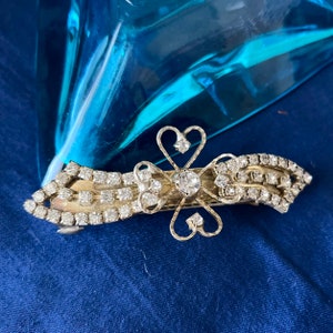 Hearts Rhinestone Bling Hair Clip, Sparkly Vintage Accessory