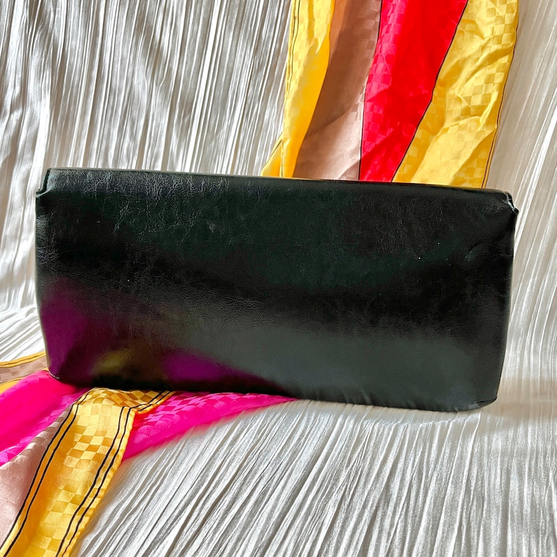 Vintage Vegan Clutch, Mod Abstract Design, Harry Levine, 60s 70s, Faux Leather Purse image 3