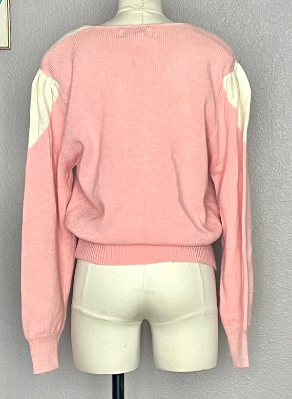 Pink Soft Sweater, Embroidered Pull Over Top, Fuz… - image 4