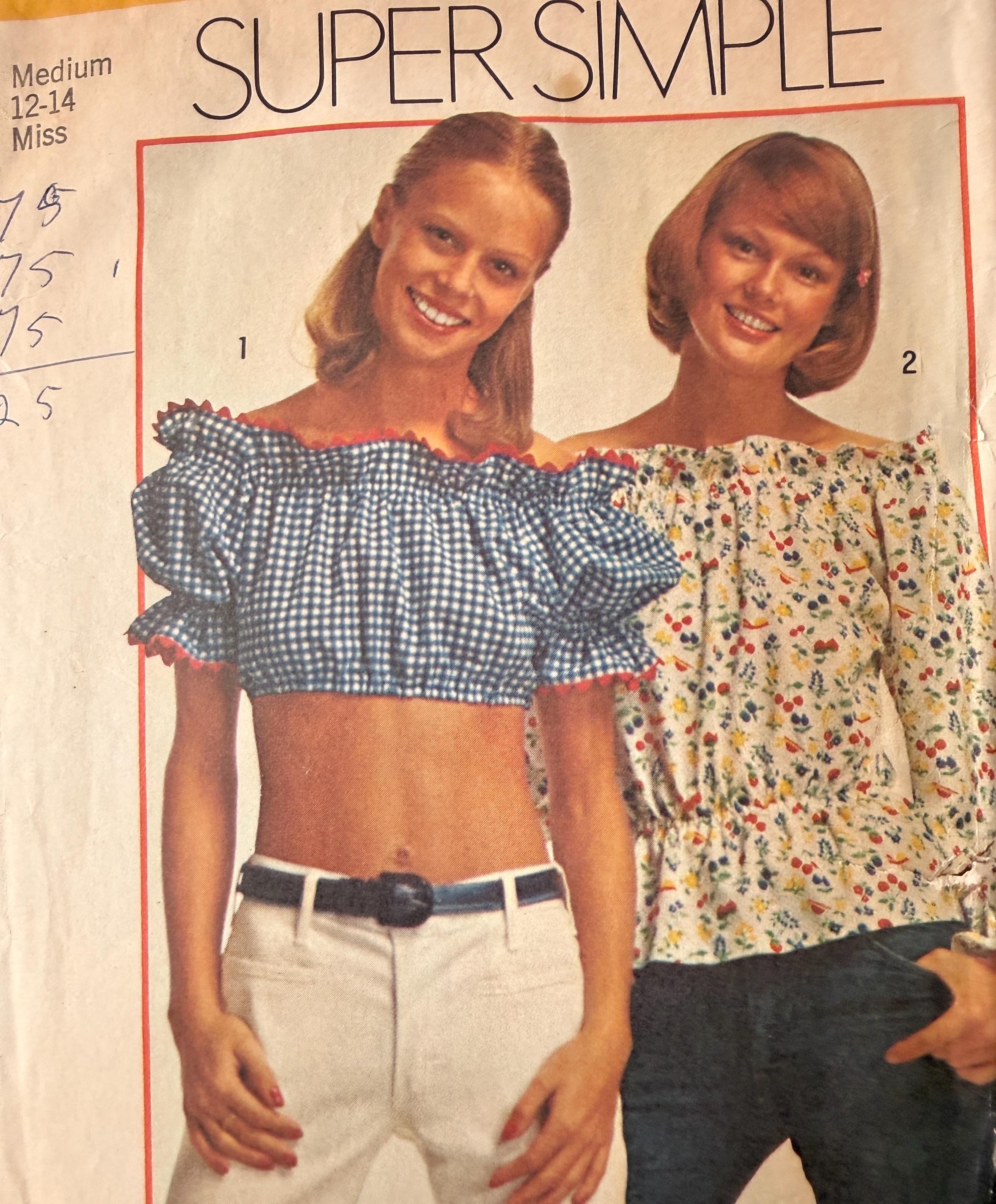 Vintage Sewing Pattern, Crop Top, Bare Midriff, Super Simple Simplicity ...