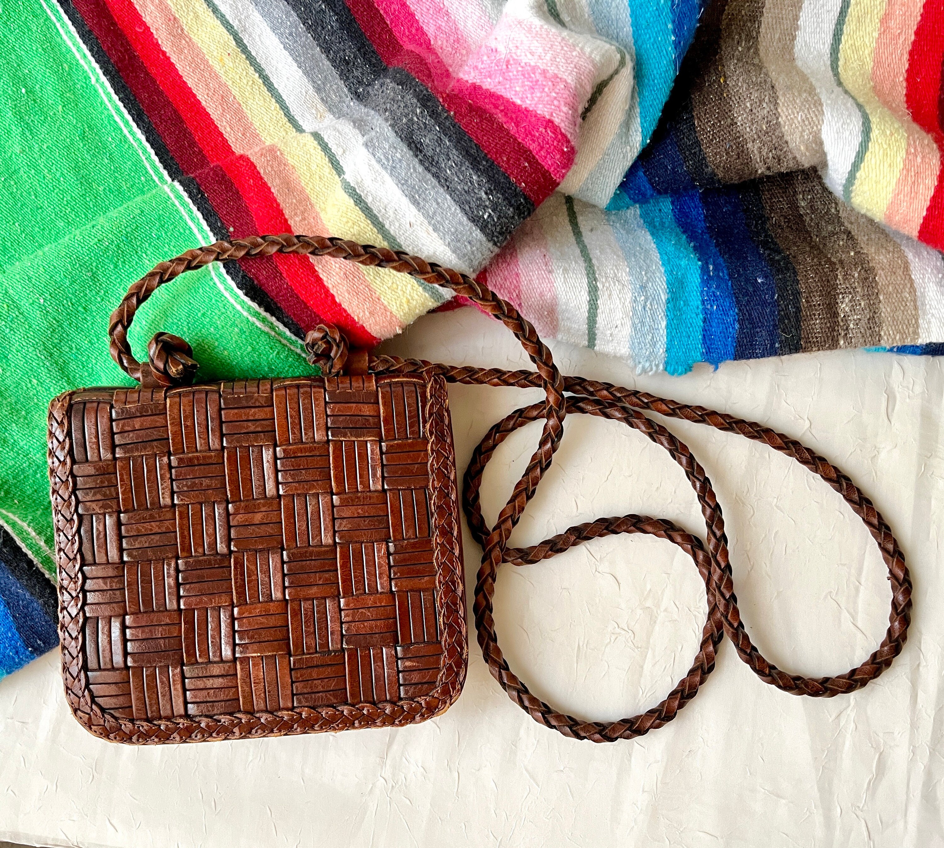 CEM, Bags, Vintage Cem Woven Leather Purse