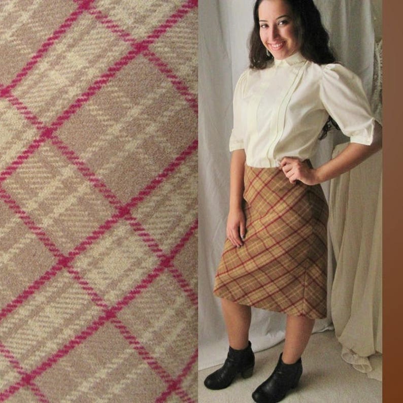 Pencil Skirt, Plaid Wool Blend, J Crew, Vintage 90s, High Waist, Preppy Prep School Girl Tartan, Size 4 image 1