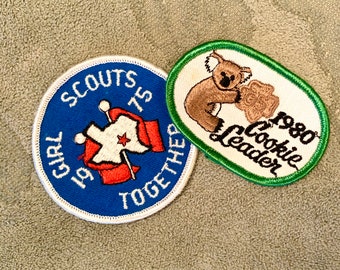 Vintage Girl Scout Patches, Cookies, GS Cookies, 70s 80s