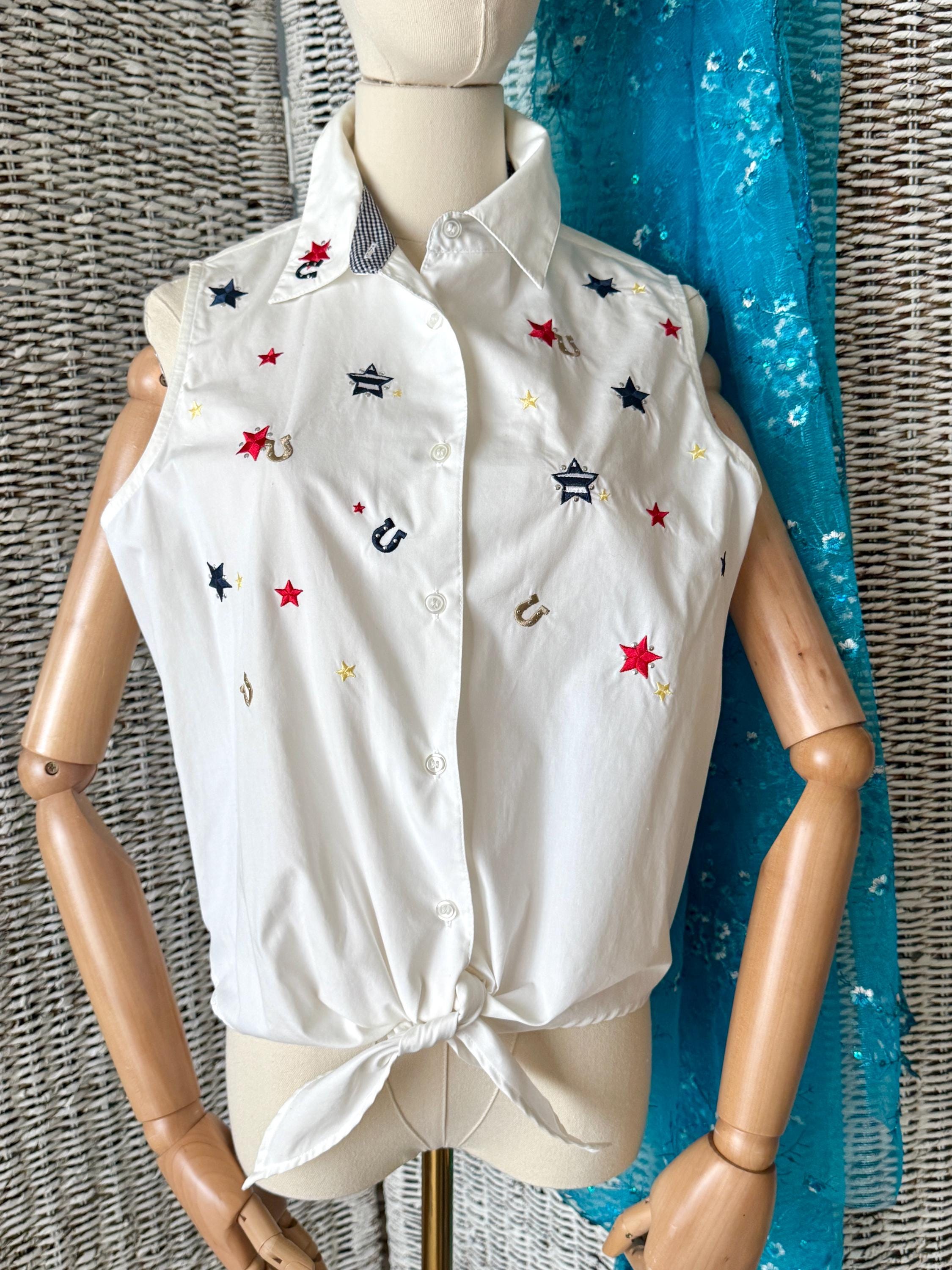 Débardeur Vintage ANVIL Taille S - Motif étoile - Neuf Sans étiquette