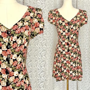 Koketter Romper Scooter Skort, Jumpsuit, Culottes, Rundhalsausschnitt, Vintage 90er Jahre