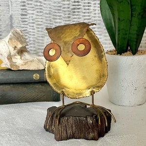 Brutalist Metal Art, Owl Sculpture, 70s Owl Art, Metal Owl Sculpture, Vintage Mid Century Home Decor Sculptural image 2