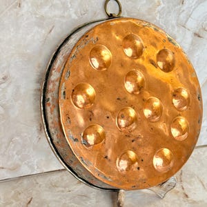 Rustic Copper Dish, Escargot Pan, Copper Mold, Farmhouse, Country Home Wall Decor